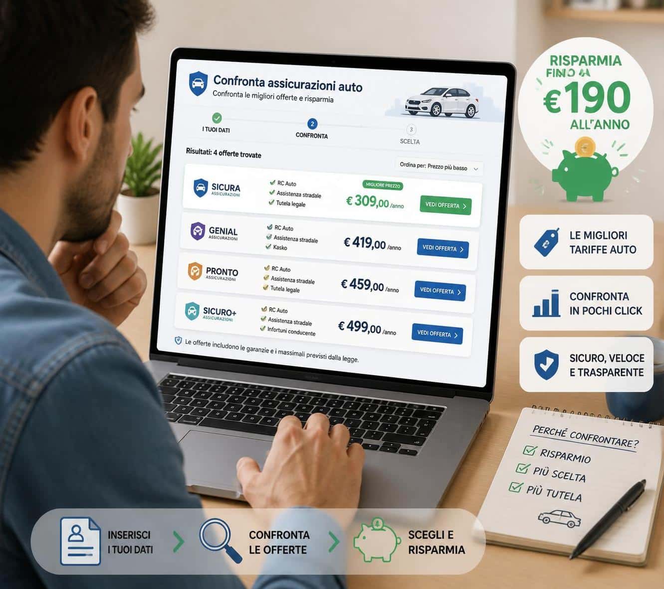 scopri come risparmiare sull'assicurazione auto confrontando le offerte migliori e scegliere la polizza pi&ugrave; conveniente per te.