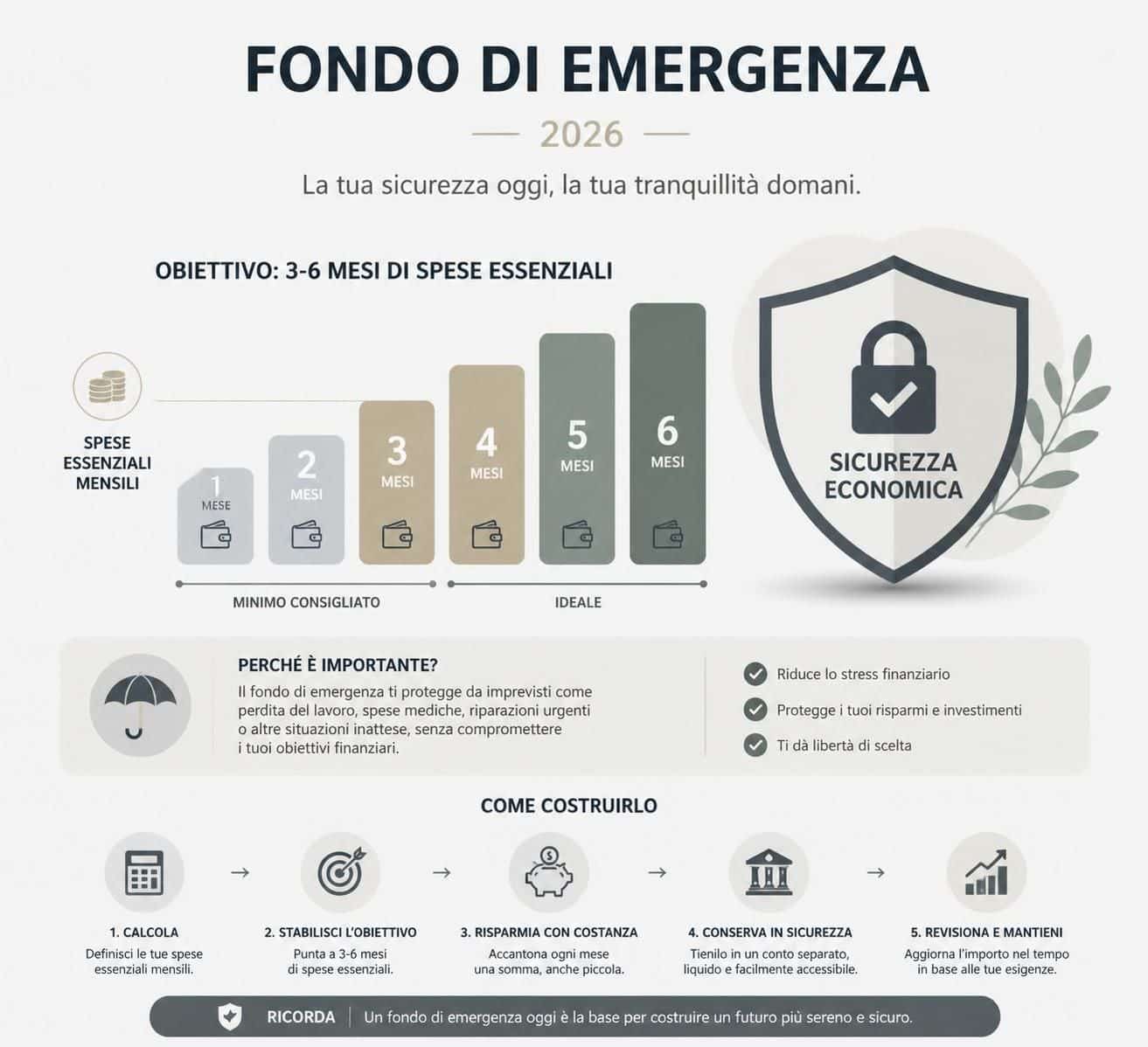scopri come creare un fondo di emergenza efficace e quanto denaro mettere da parte per affrontare imprevisti finanziari in modo sicuro.