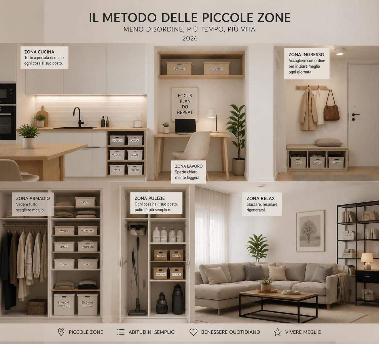 scopri come riordinare la casa facilmente con il metodo delle piccole zone: strategie semplici per un ambiente organizzato e senza stress.