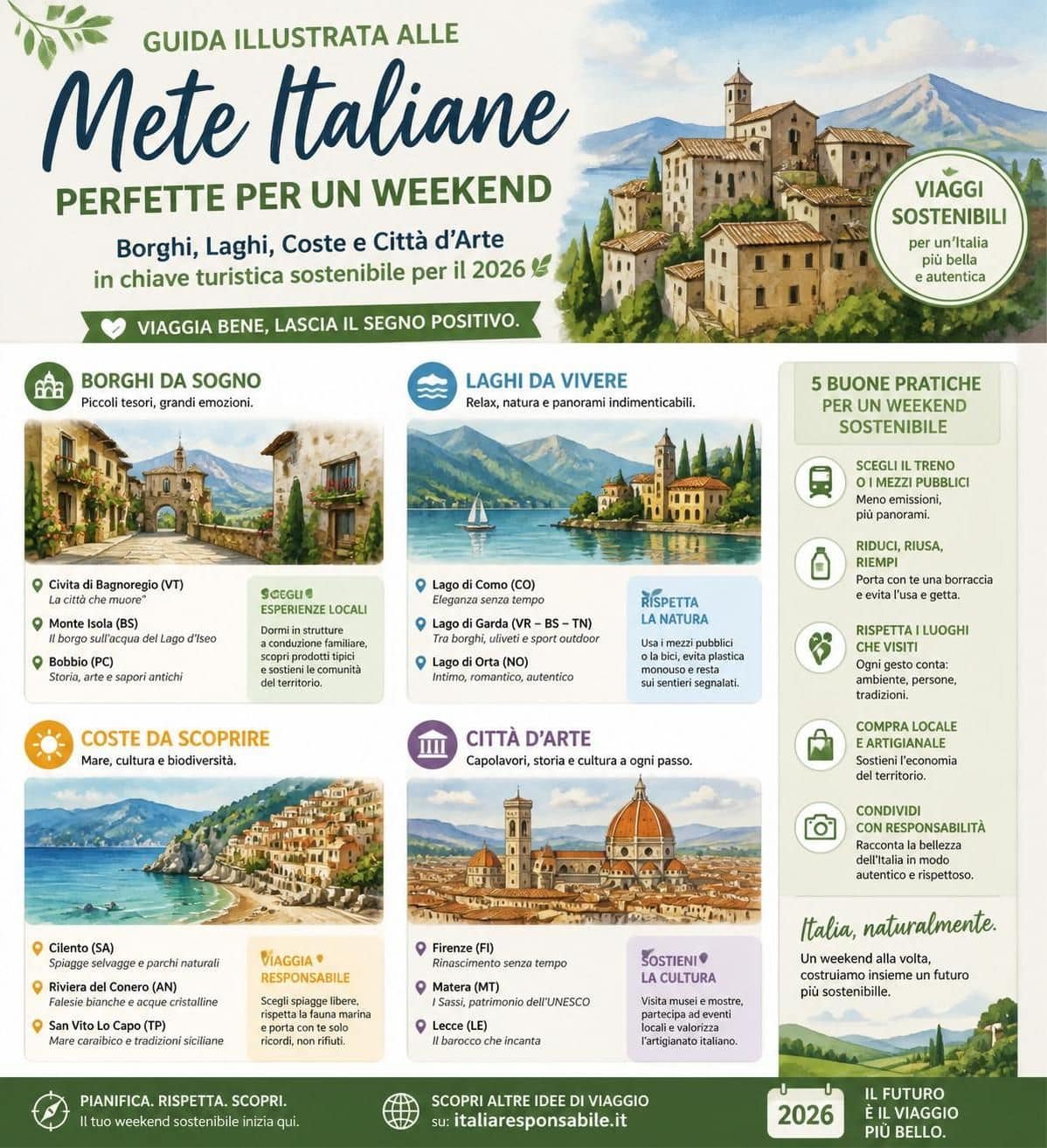 scopri le migliori destinazioni italiane ideali per un weekend indimenticabile, tra cultura, natura e buon cibo.