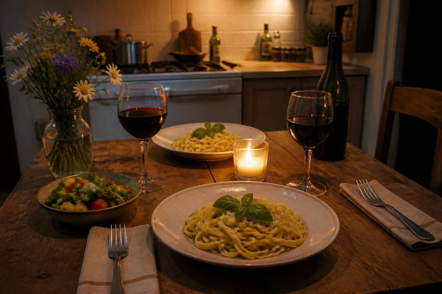 scopri idee creative e a basso costo per una cena romantica fatta in casa, perfetta per sorprendere la tua dolce metà con piatti deliziosi e atmosfere intime.