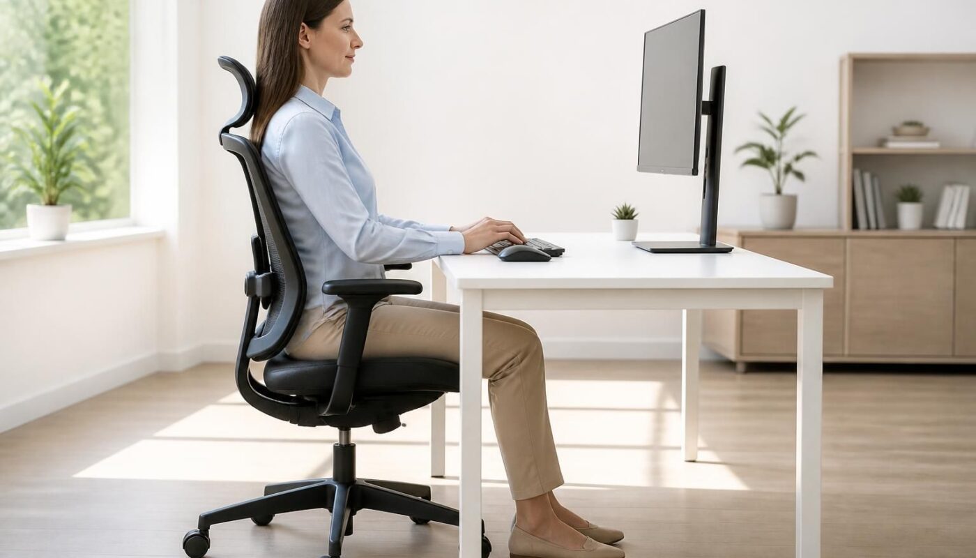 scopri consigli efficaci per migliorare la postura mentre lavori al computer e prevenire dolori e tensioni muscolari.